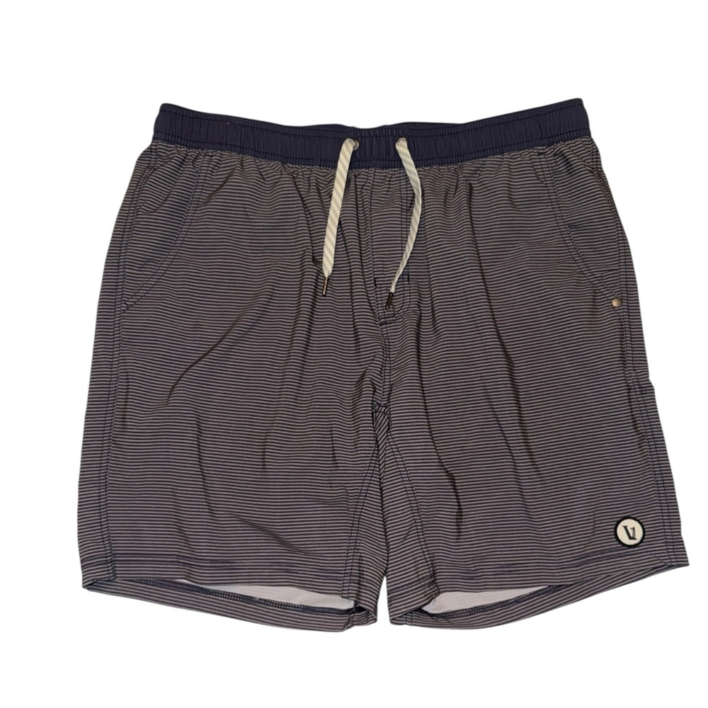 Vuori Black/Gray Striped Athletic Shorts